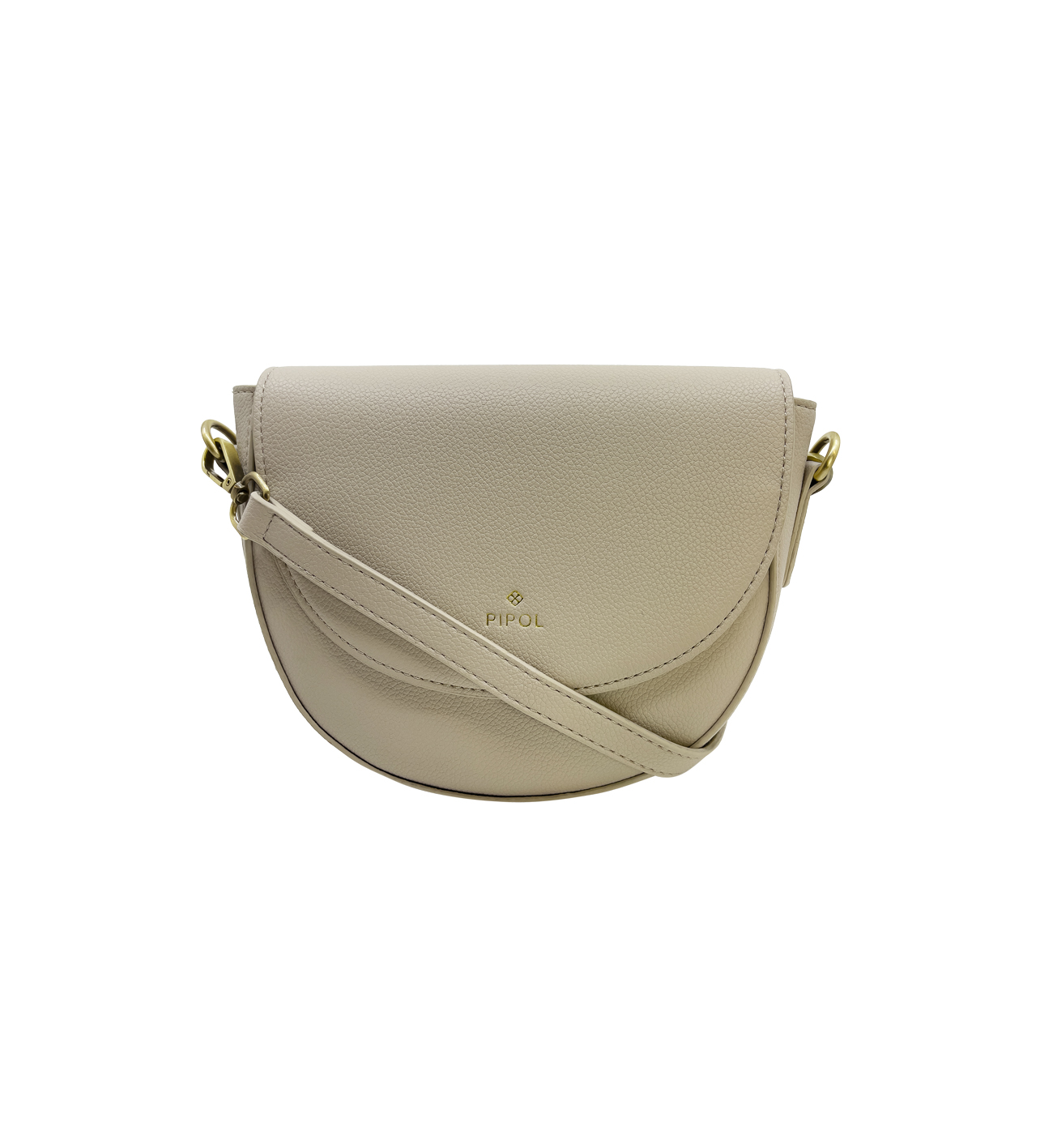 Round Satchel Vegan Bag Light Beige