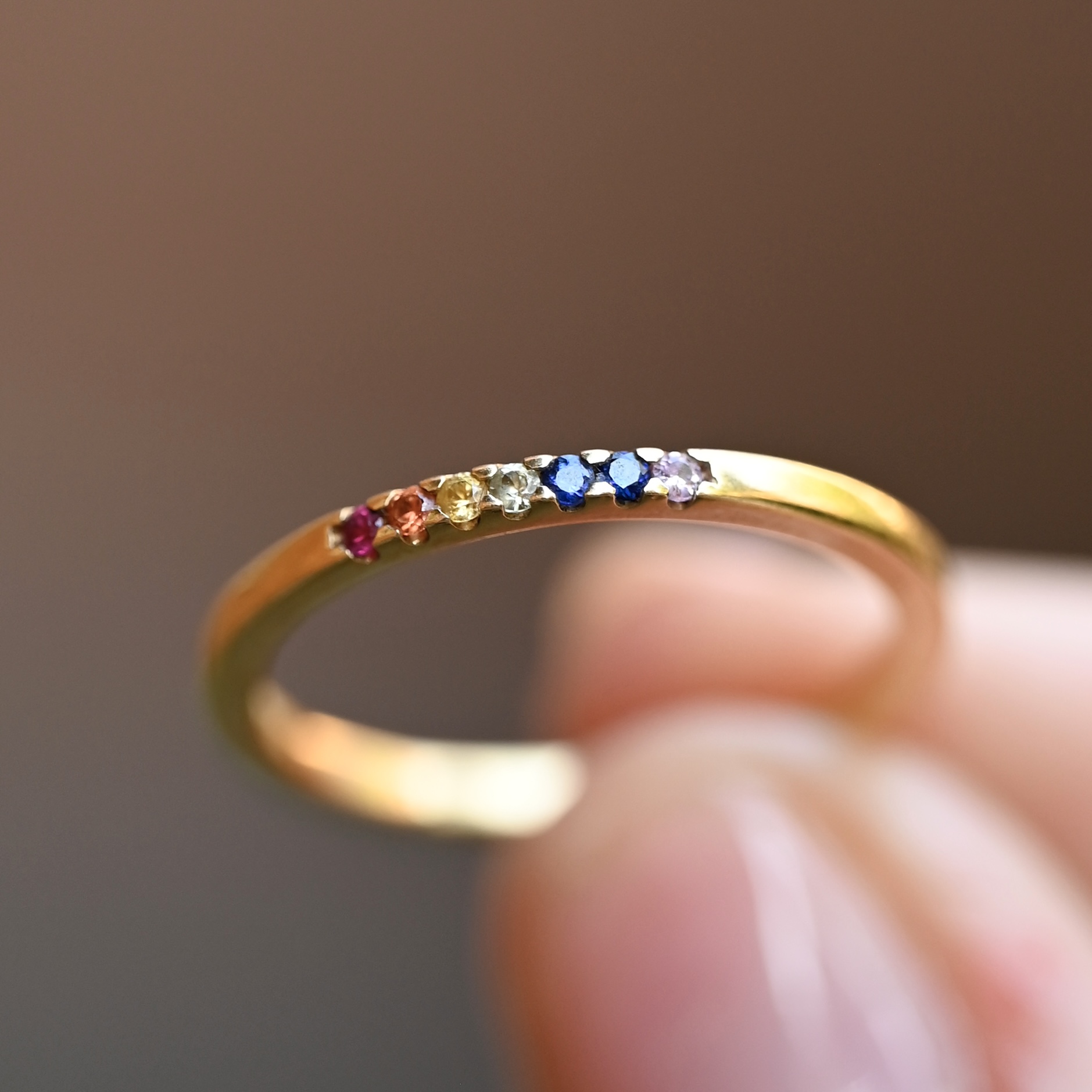Ring Ellinor handgjord rubin safirer guld 18 karat - 4