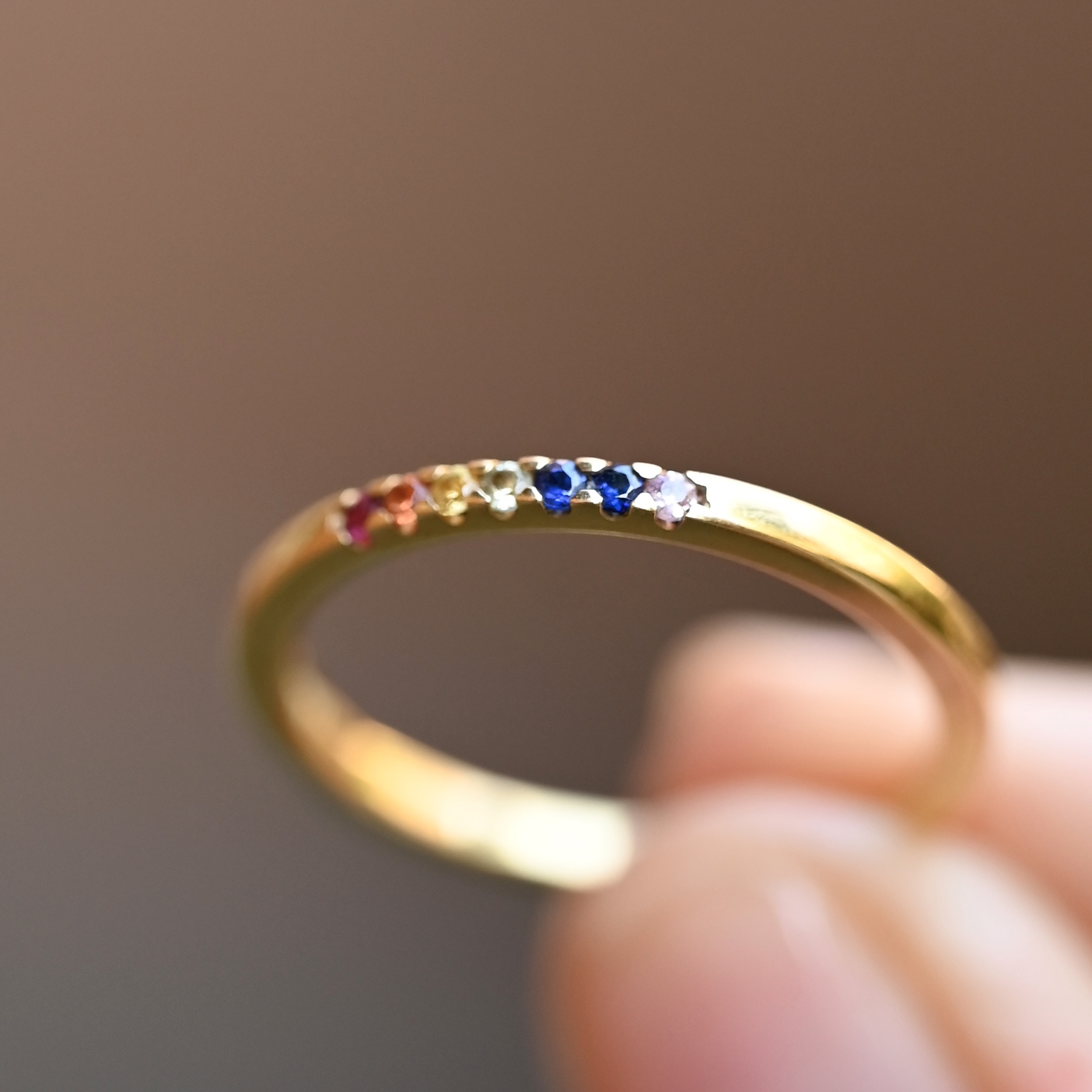 Ring Ellinor handgjord rubin safirer guld 18 karat - 5