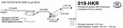 2,5" sportavgassystem V40 13- 4 cyl - 2