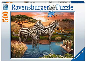Zebros at the Waterhole - 500 Bitar Ravensburger
