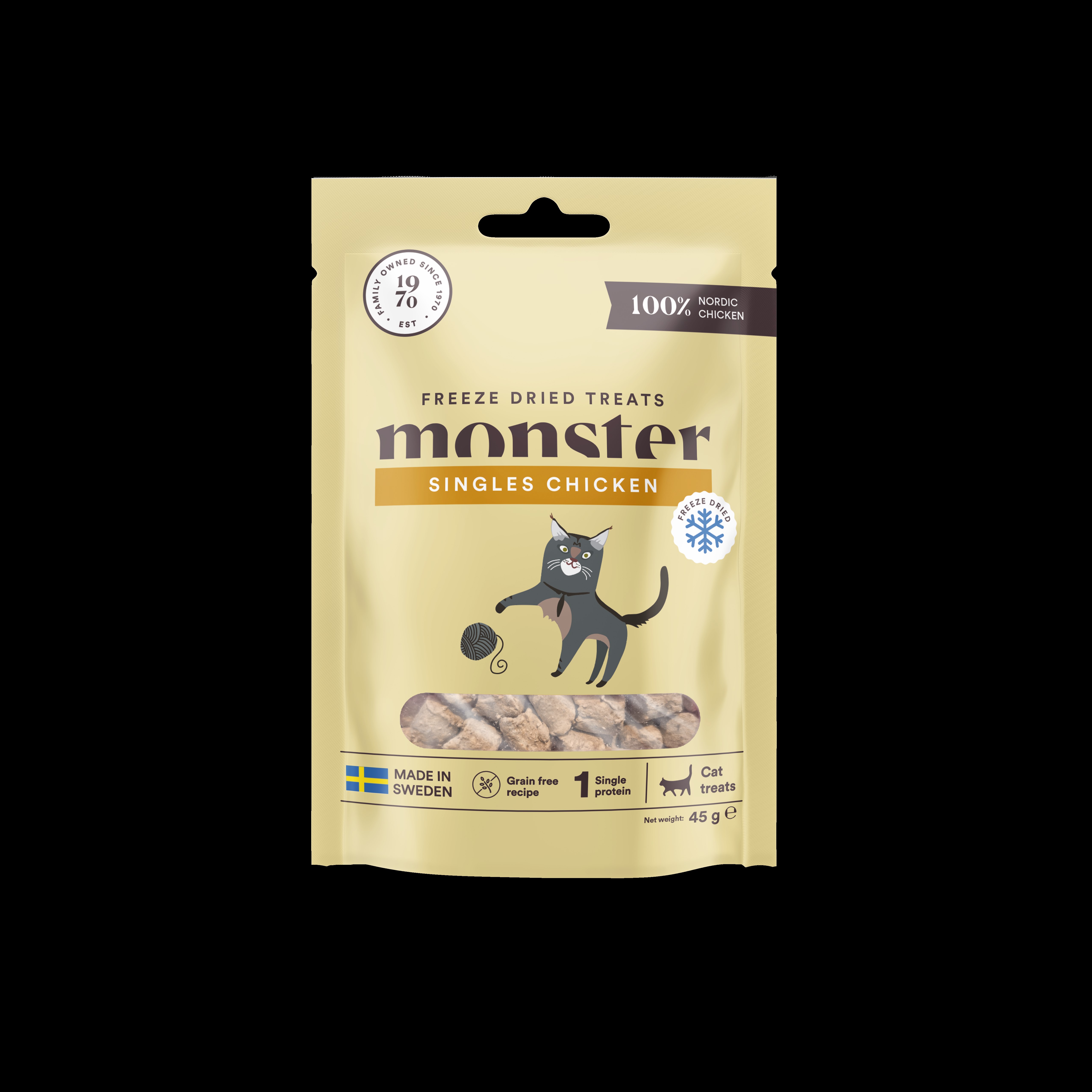 Monster Cat treats Freeze Dried chicken, 45g
