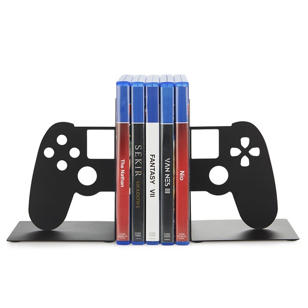 Bokstöd i metall, 2 st, JOYPAD VIDEOGAME HOLDERS, Svarta