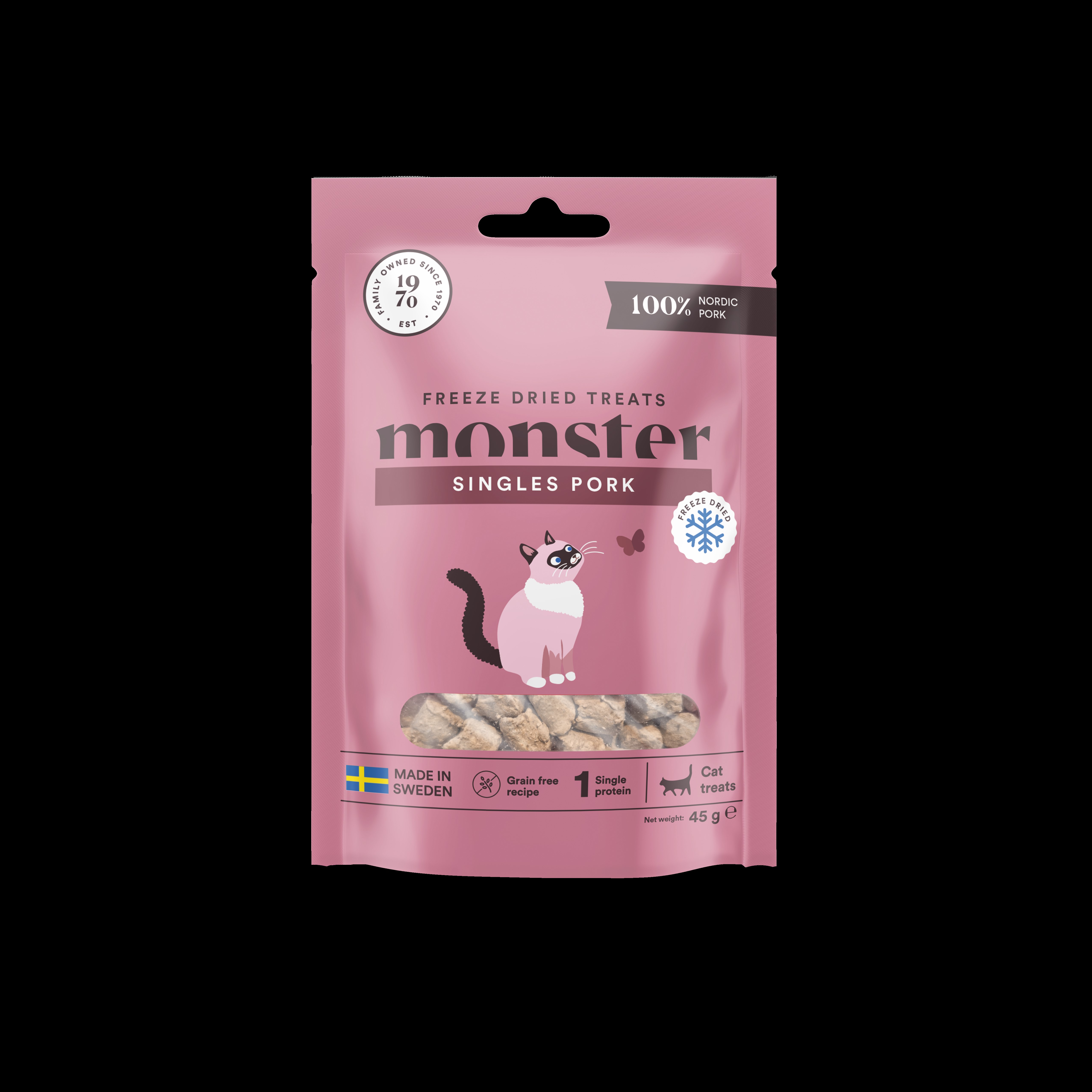 Monster Cat treats Freeze Dried pork, 45g