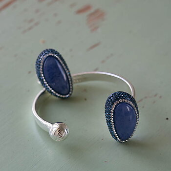 Ioaku - Goldmine Sparkle Ring Silver / Blue Iris