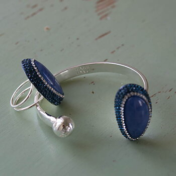 Ioaku - Goldmine Sparkle Ring Silver / Blue Iris