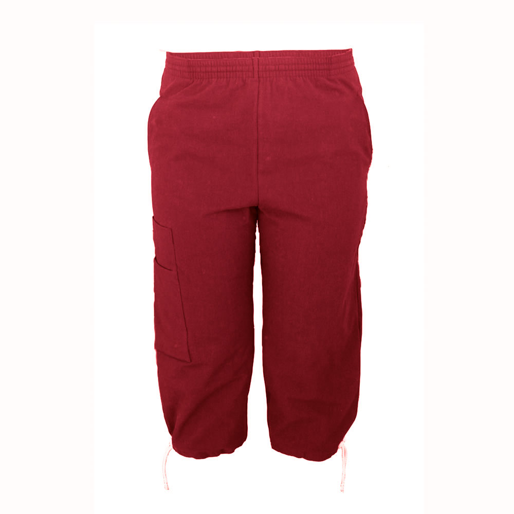 Capribyxa Unisex, krinklad bomull - Röd