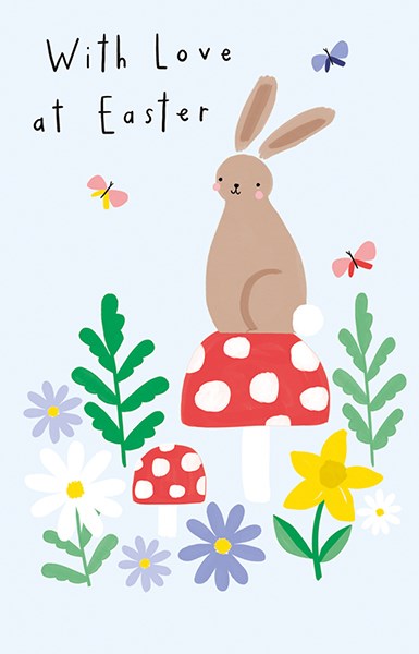 Mushrooms & Bunnies, Pack of 6 Greeting Cards and Envelopes