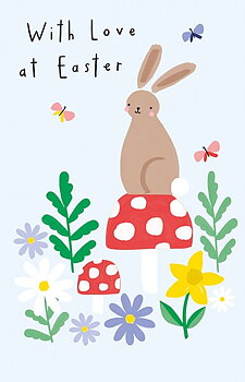 Mushrooms & Bunnies, Pack of 6 Greeting Cards and Envelopes