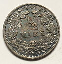Tyskland 1/2 mark 1919 J nära 01 patina