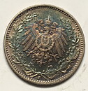 Tyskland 1/2 mark 1919 J nära 01 patina