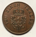 Tyskland Preussen 3 pfennig 1864 1+/01