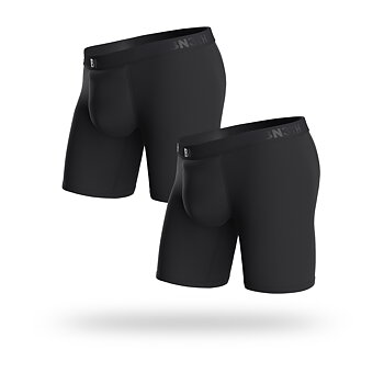 CLASSIC BOXER BRIEF 2 PACK SOLID BLACK