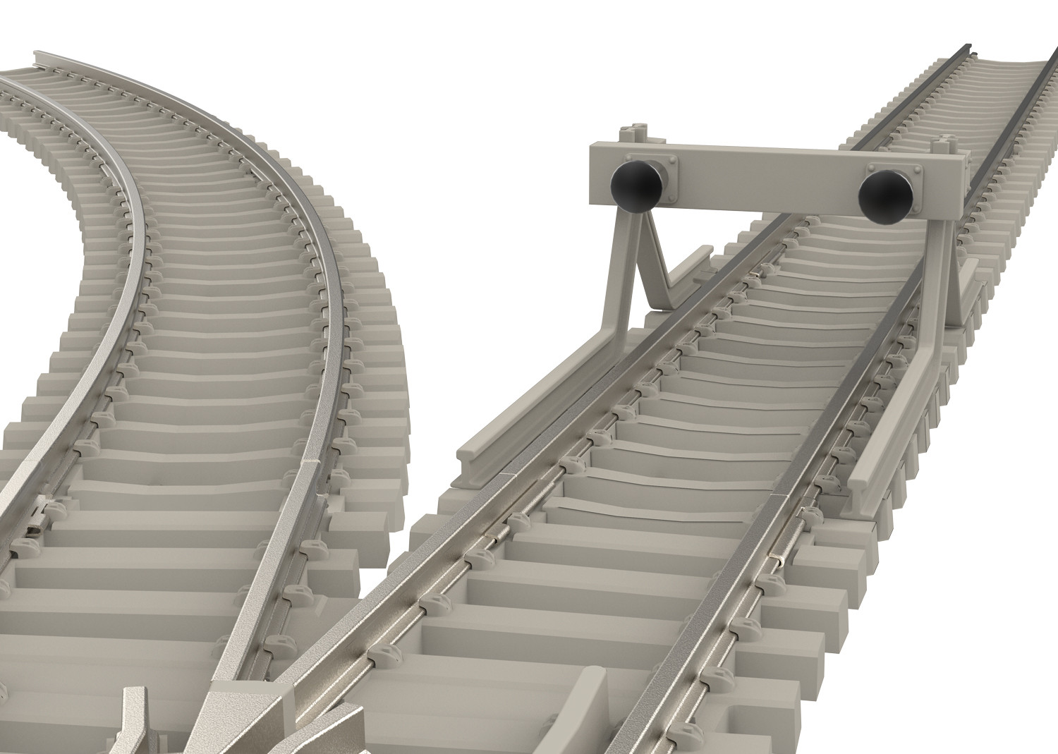 Track Bumper with Concrete Ties - 4