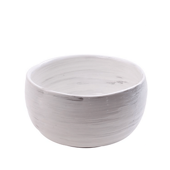 Matcha bowl, vit och handgjord