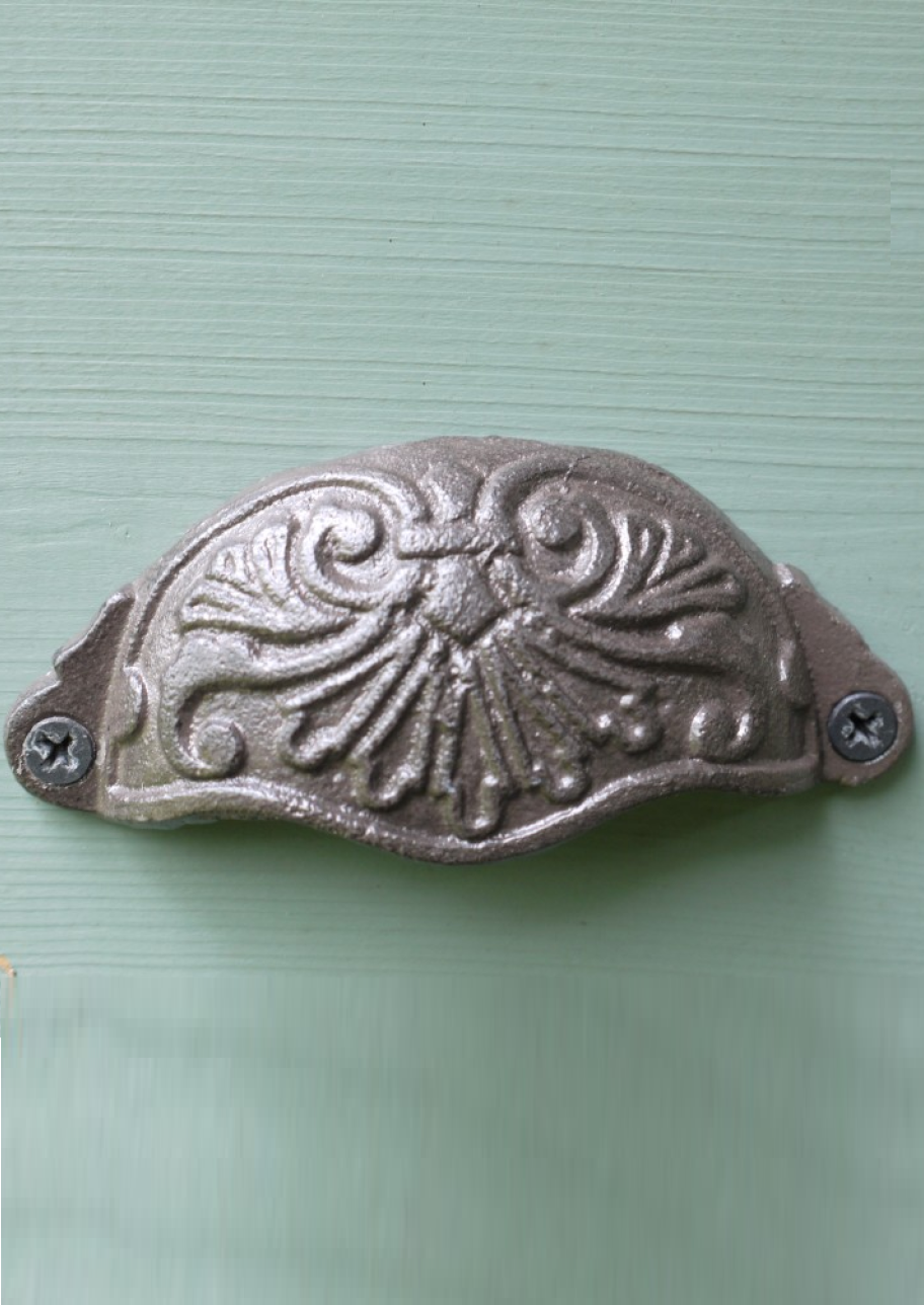 Lantligt handtag 10 cm - Gjutjärn - 2