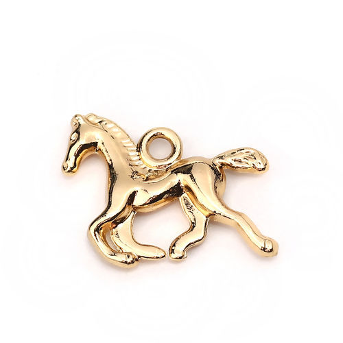 Charm -  3D gold,  Horse