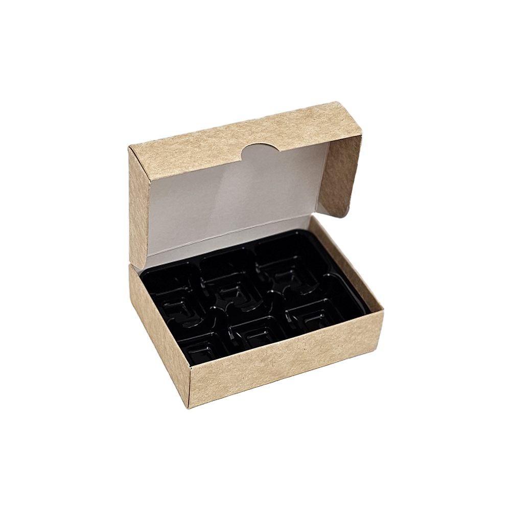 6-piece Budget Praline Box, Natural kraft - 3