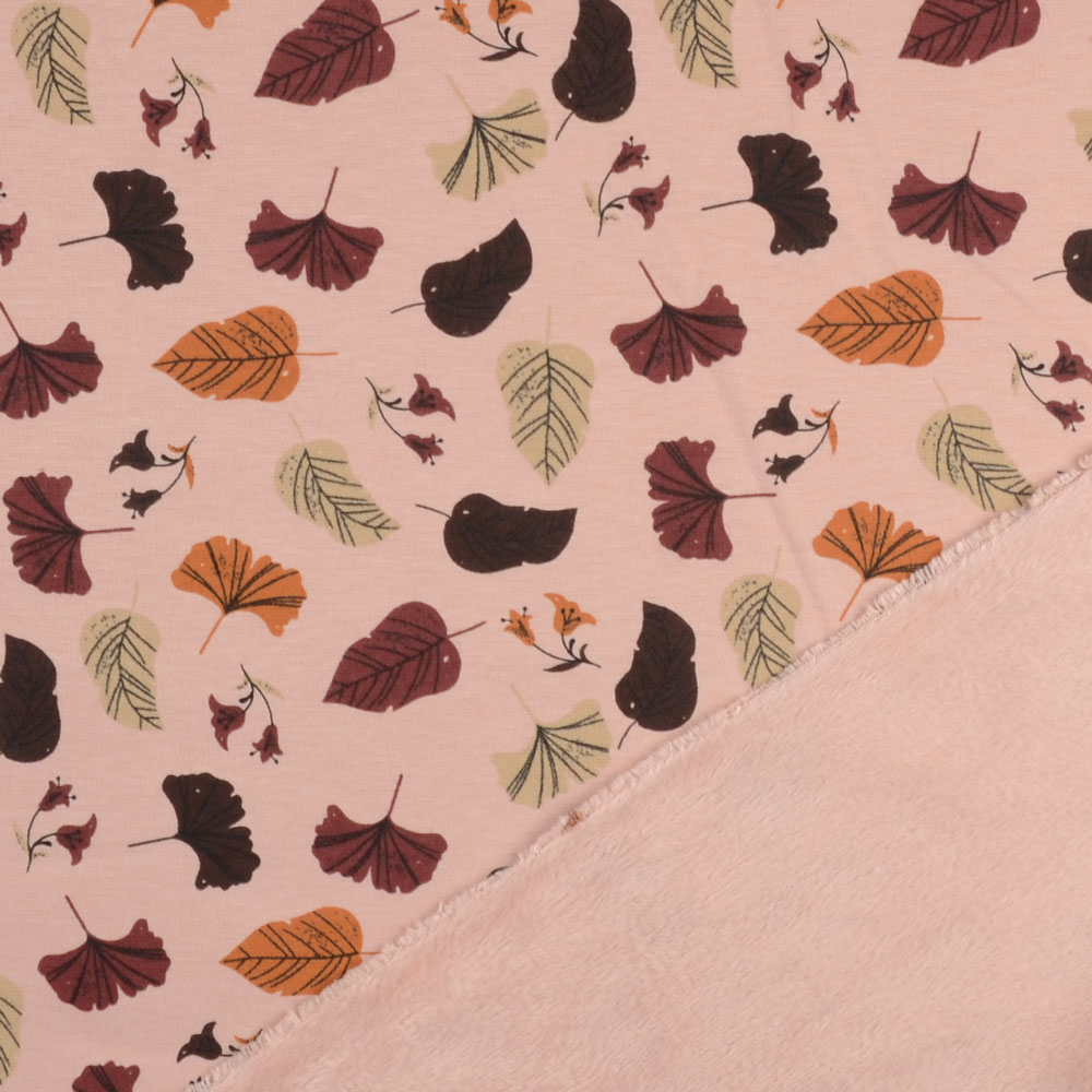 LEAVES FLEECE COLLEGE - OLD PINK - 3