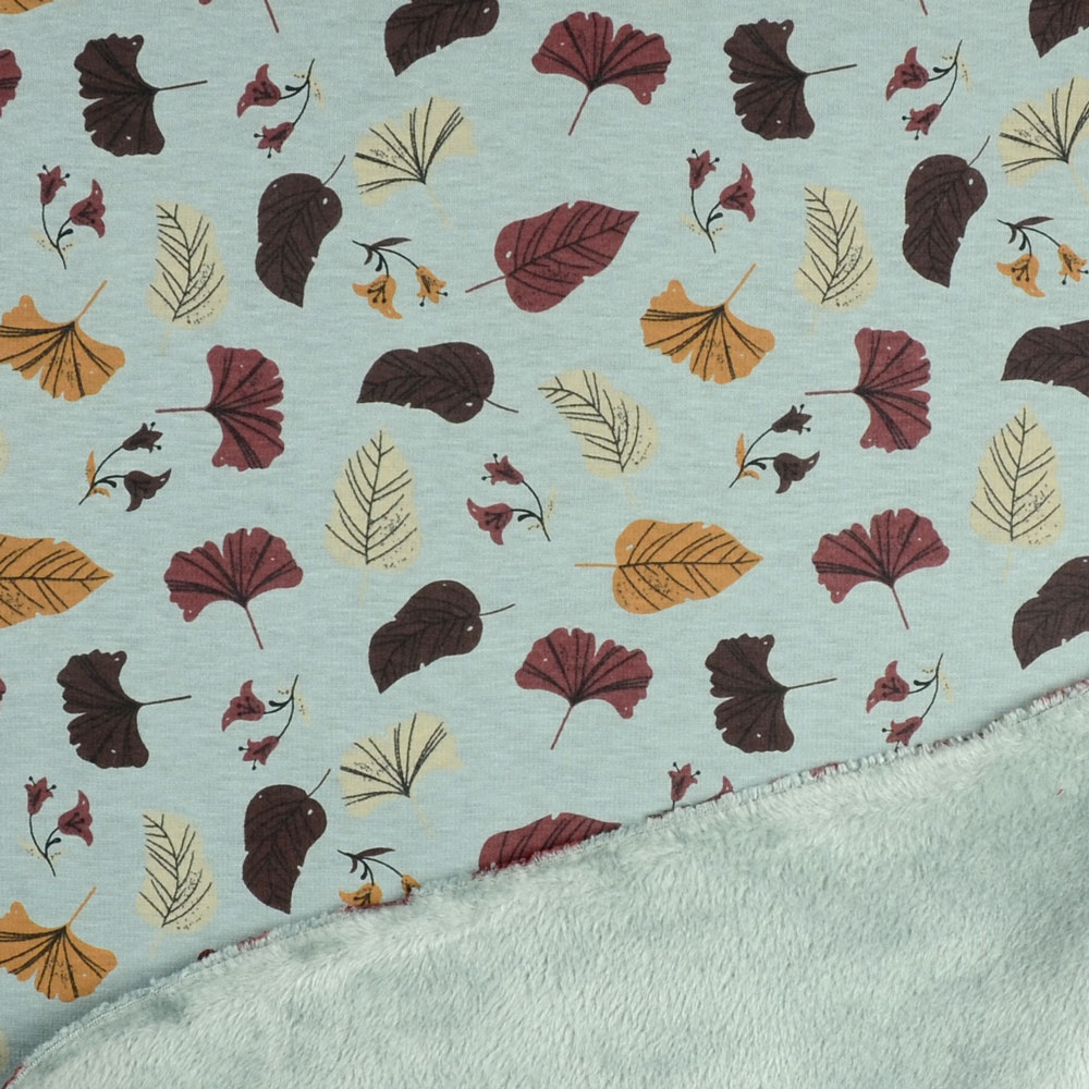 LEAVES FLEECE COLLEGE - DUSTY GREEN - 3