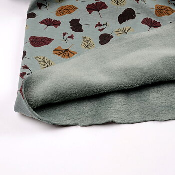 LEAVES FLEECE COLLEGE - DUSTY GREEN