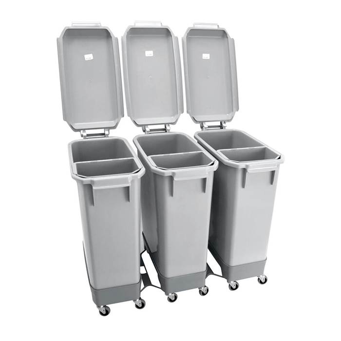 Set med tre 60L/9L kärl grå - 2