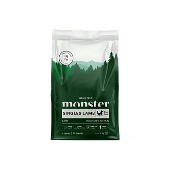 Monster Dog Grain Free Singles Lamb  2Kg