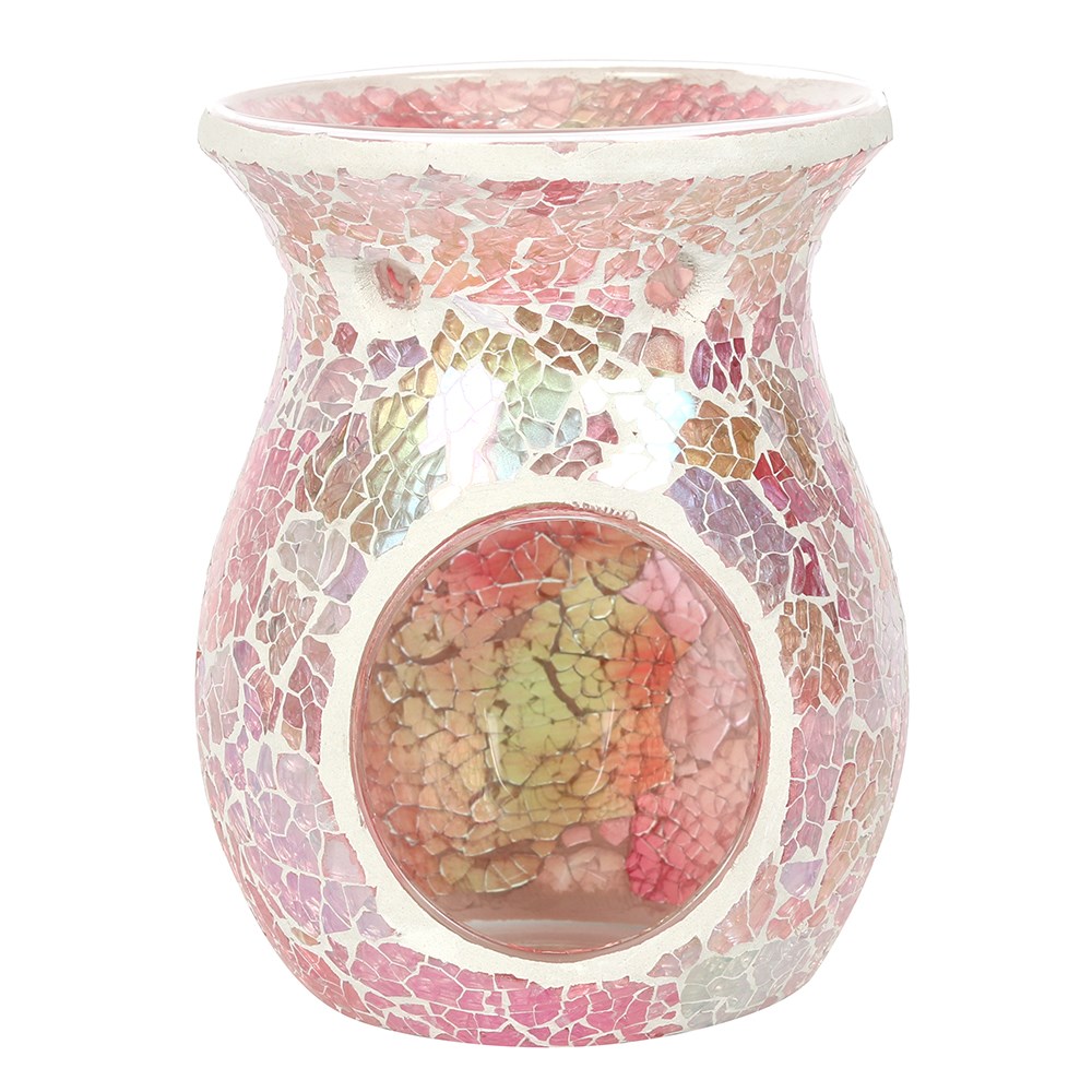 Rosa  Aromalampa med Iriserande spegeleffekt/Mosaik 