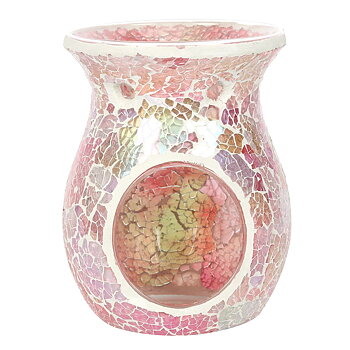 Rosa  Aromalampa med Iriserande spegeleffekt/Mosaik 