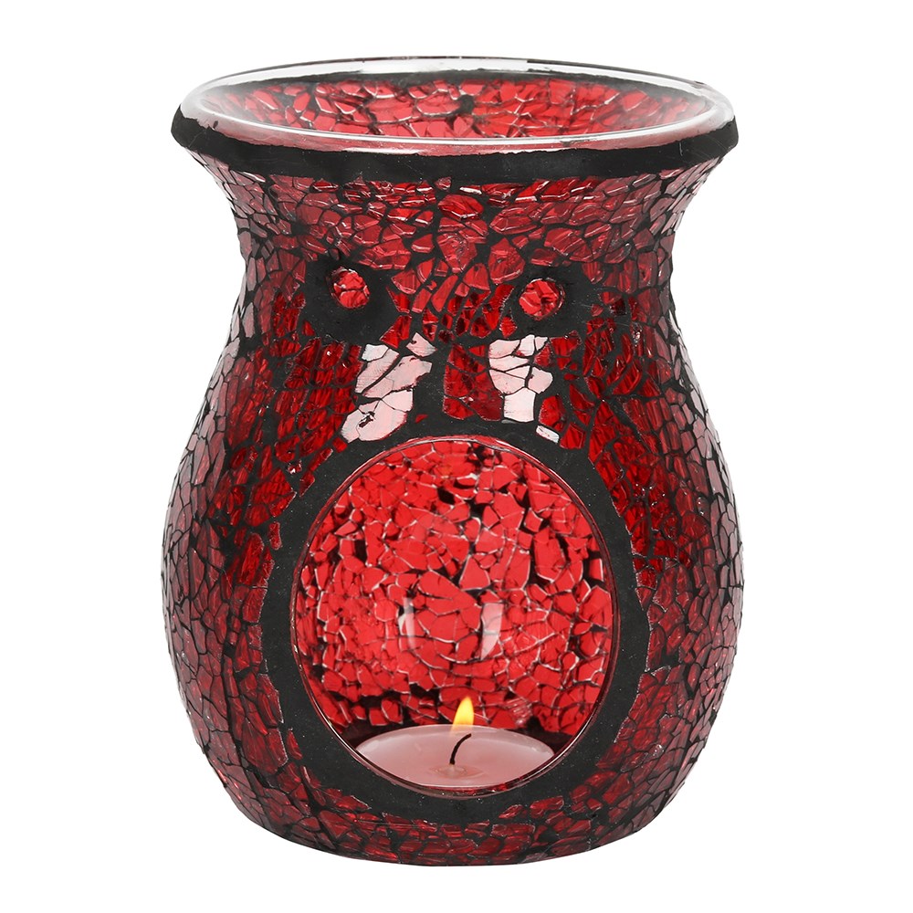 Röd /Svart spegeleffekt/Mosaik  Aromalampa