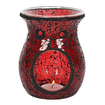 Röd /Svart spegeleffekt/Mosaik  Aromalampa