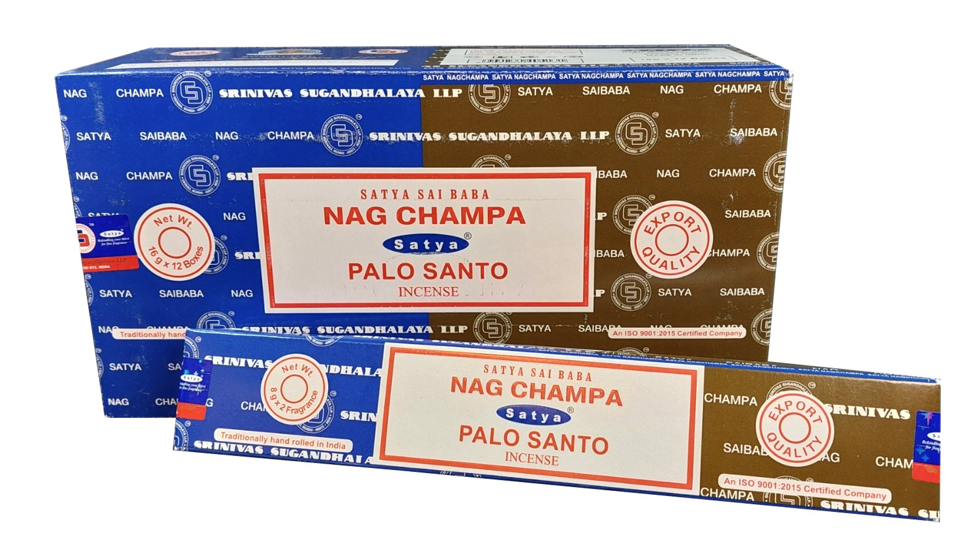  Satya Nag Champa / Palo Santo, Rökelse combo paket - 16gm