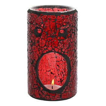 Röd  Cylinder Formad  spegeleffekt/Mosaik  Aromalampa