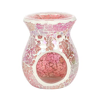 Liten Rosa färgad Aromalampa med iriserande spegeleffekt/Mosaik  