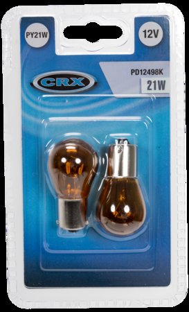 Glödlampa BAU15S PY21W 12V Gul 2ST - 2