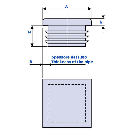 Rörplugg 40x40 mm svart - 2