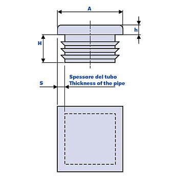 Rörplugg 40x40 mm svart