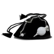 Pendulum polished white Agate & metal - 2