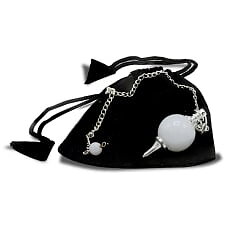 Pendulum polished white Agate & metal