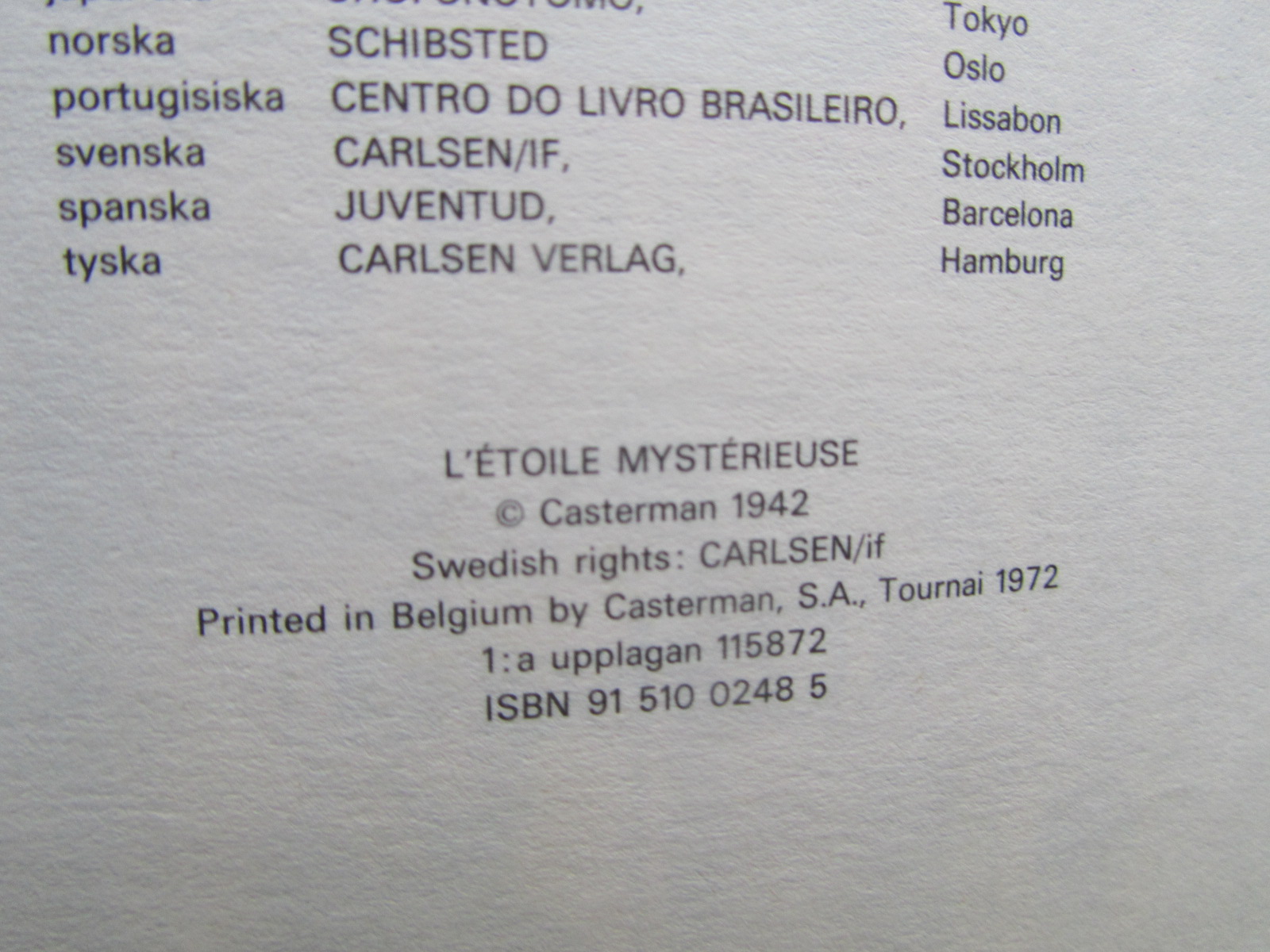 Tintin 01 Den mystiska stjärnan 1:a uppl. 1972 Vg - 4