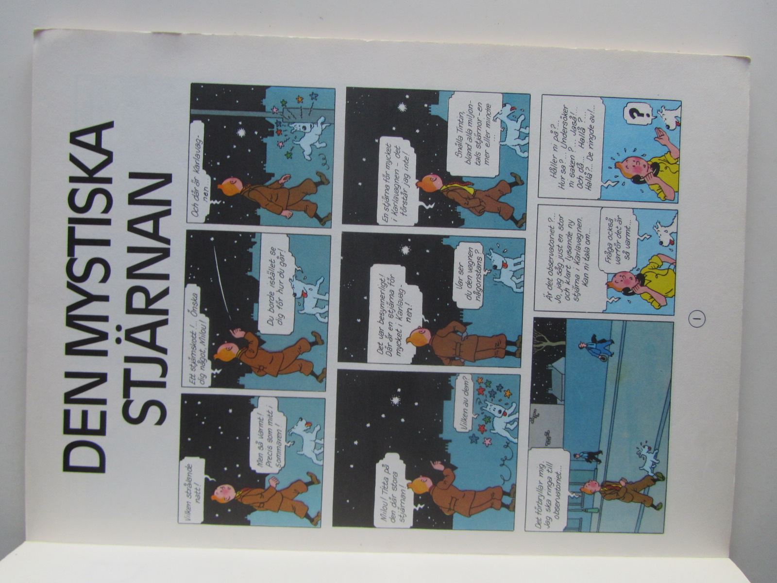 Tintin 01 Den mystiska stjärnan 1:a uppl. 1972 Vg - 3