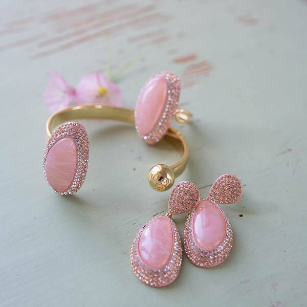 Ioaku -  Goldmine Sparkle Earring Gold / Pink Lily - 2