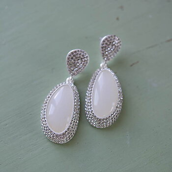 Ioaku -  Goldmine Sparkle Earring Silver / White Jasmine