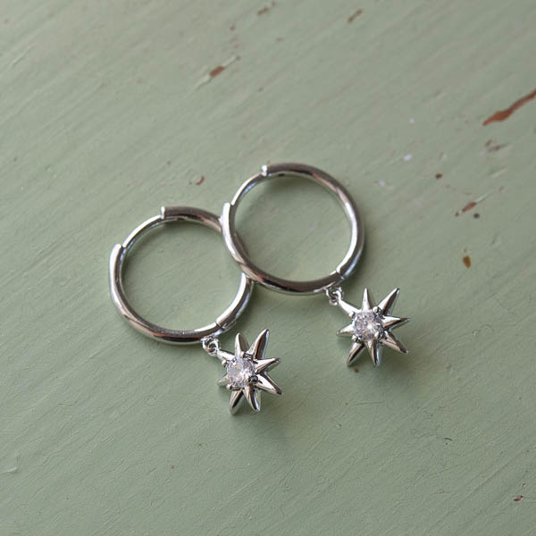Ioaku -  Sparkle Star Hoops Silver - 3