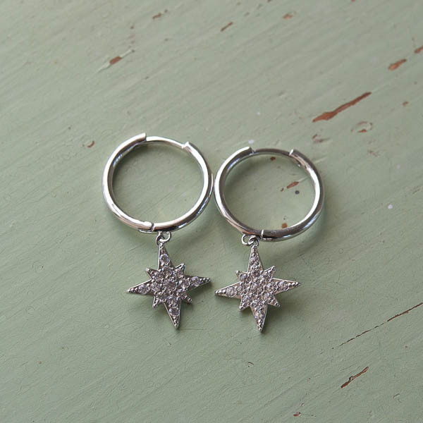 Ioaku -  Sparkle Star Hoops Silver - 2