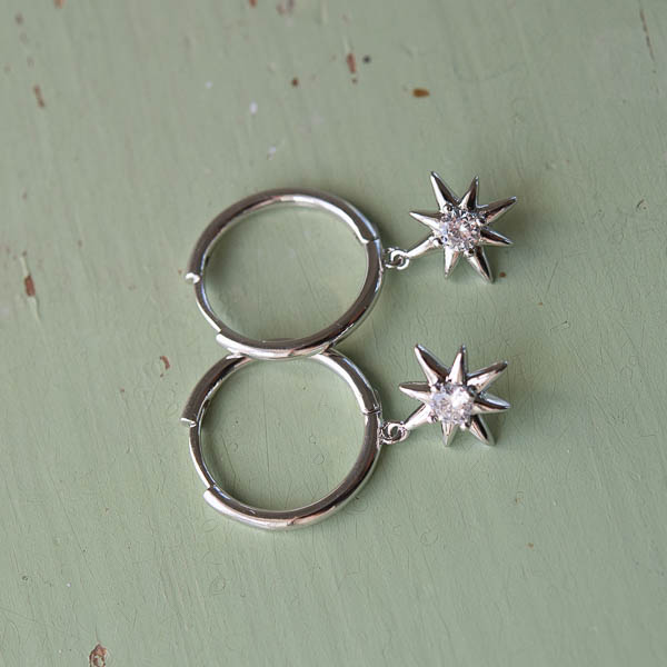 Ioaku -  Sparkle Star Hoops Silver - 5
