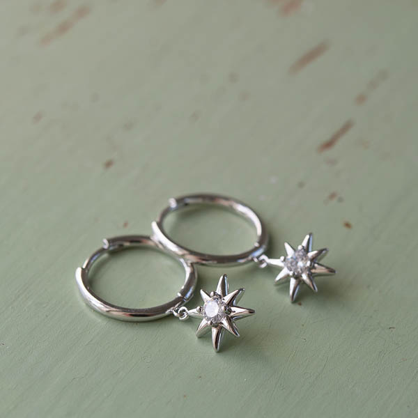 Ioaku -  Sparkle Star Hoops Silver - 4