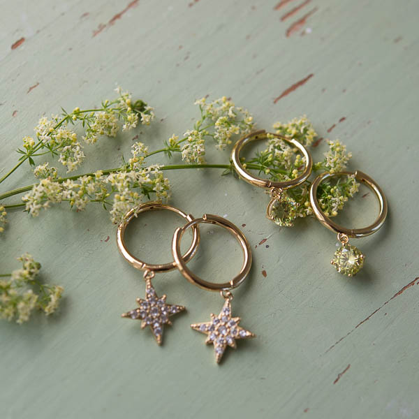 Ioaku -  Sparkle  Star Hoops Gold  - 3