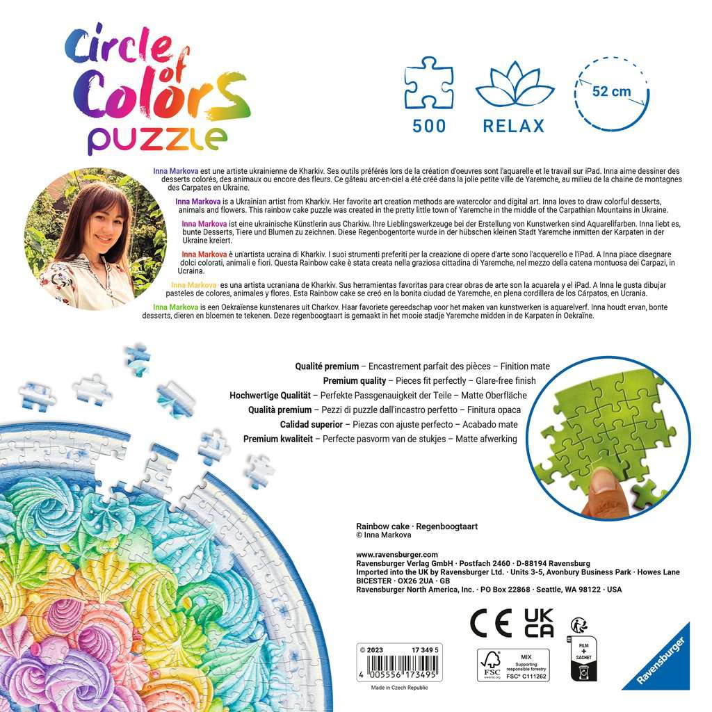 Circle of Colours-Rainbow Cake 500 Bitar Ravensburger - 3
