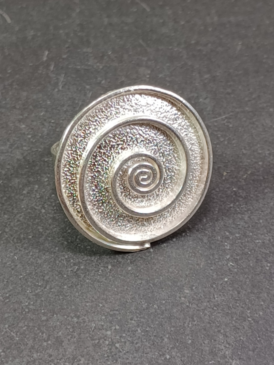 Silver Ring  med Spiral  - Justerbar Storlek - 3